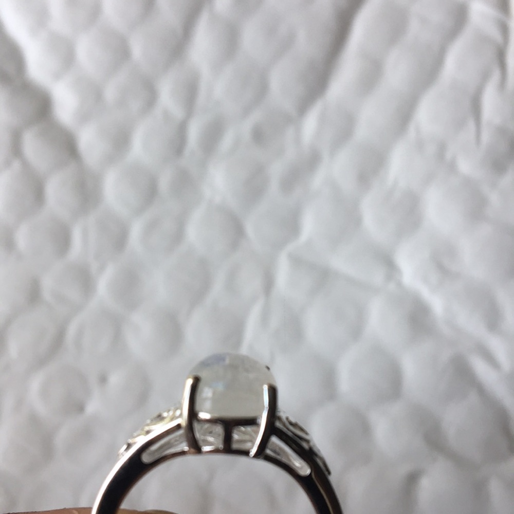 Rainbow Moonstone Ring in Sterling Silver - Picture 4 of 6